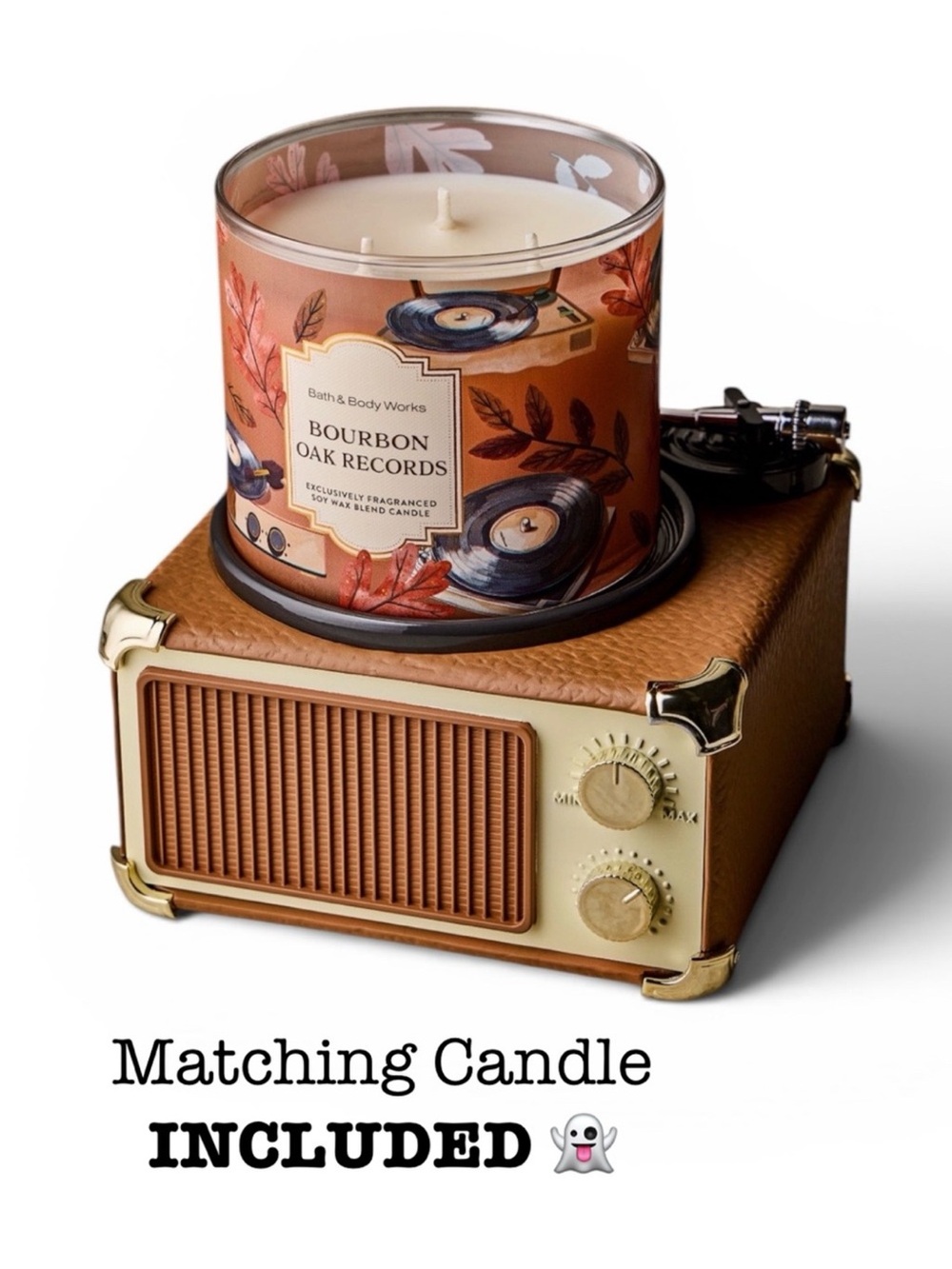 BBW Vintage Record Player 3-Wick
Candle Holder & Bourbon Oak
Records Set - Picture 1 of 15